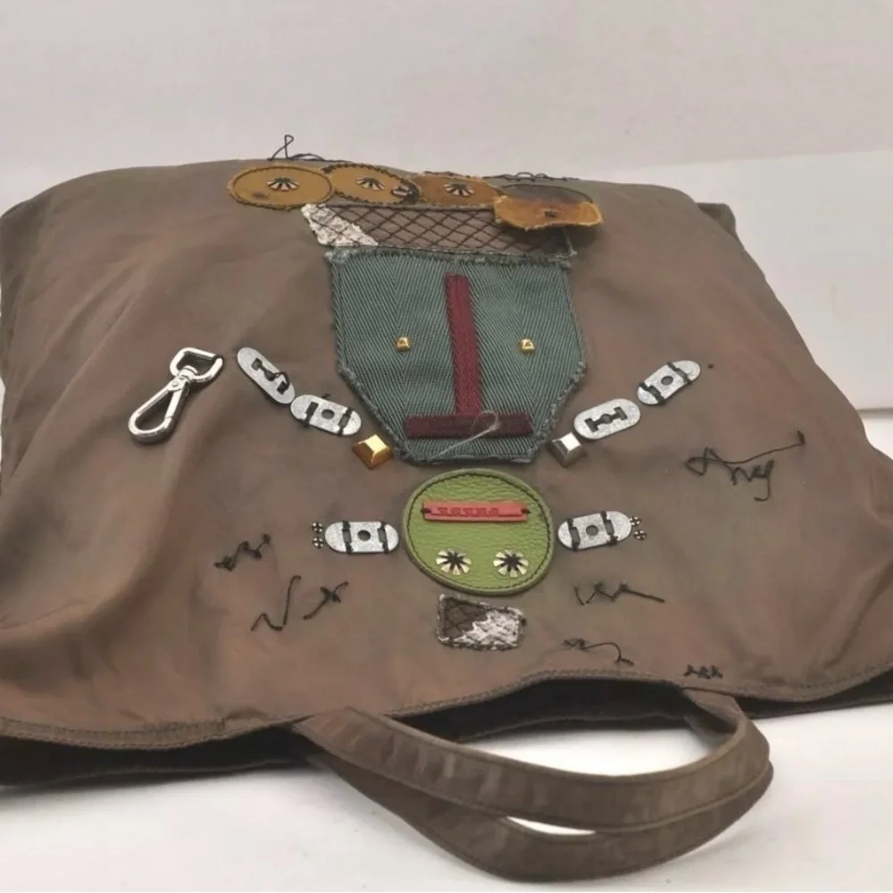 Prada Nylon Tessuto Robot Tote Bag/Shoulder Bag Olive Green | Women’s | Used |